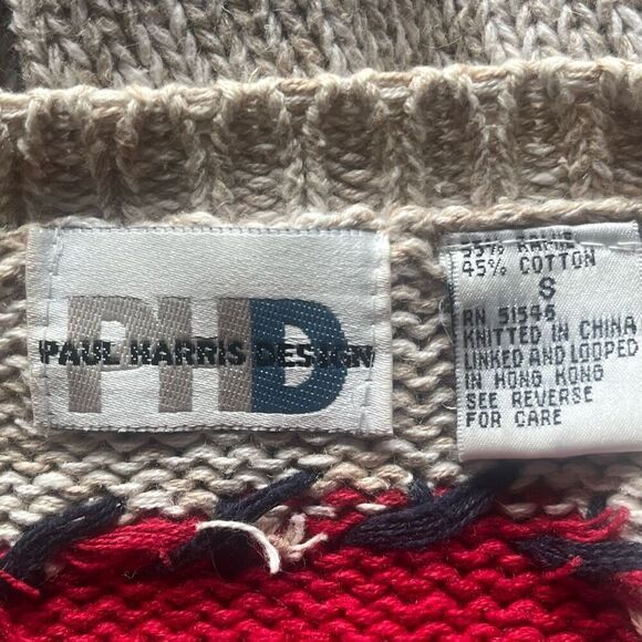 PHD Stars & Stripes Vintage Long Sleeve Fourth of July Patriot Crew Neck Sweater - Picture 5 of 5